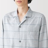 紳士　脇に縫い目のない　フランネル長袖パジャマ