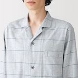 紳士　脇に縫い目のない　フランネル長袖パジャマ