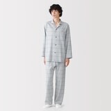 紳士　脇に縫い目のない　フランネル長袖パジャマ