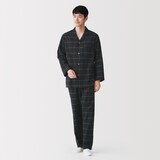 紳士　脇に縫い目のない　フランネル長袖パジャマ