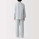 紳士　脇に縫い目のない　フランネル長袖パジャマ