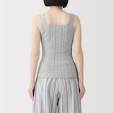 婦人　コットン混もこもこニットブラタンクトップ