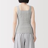 婦人　コットン混もこもこニットブラタンクトップ