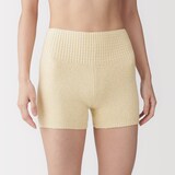 婦人　コットン混もこもこニットオーバーパンツ