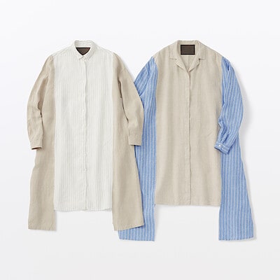 つながる服　リネンロングシャツ