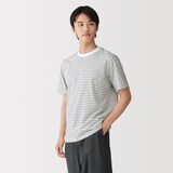 紳士　天竺編みクルーネック半袖Ｔシャツ（ボーダー）（ＯＳ）