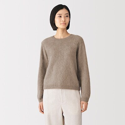 【１１月上旬発売予定】婦人　ファーカシミヤ　クルーネックセーター