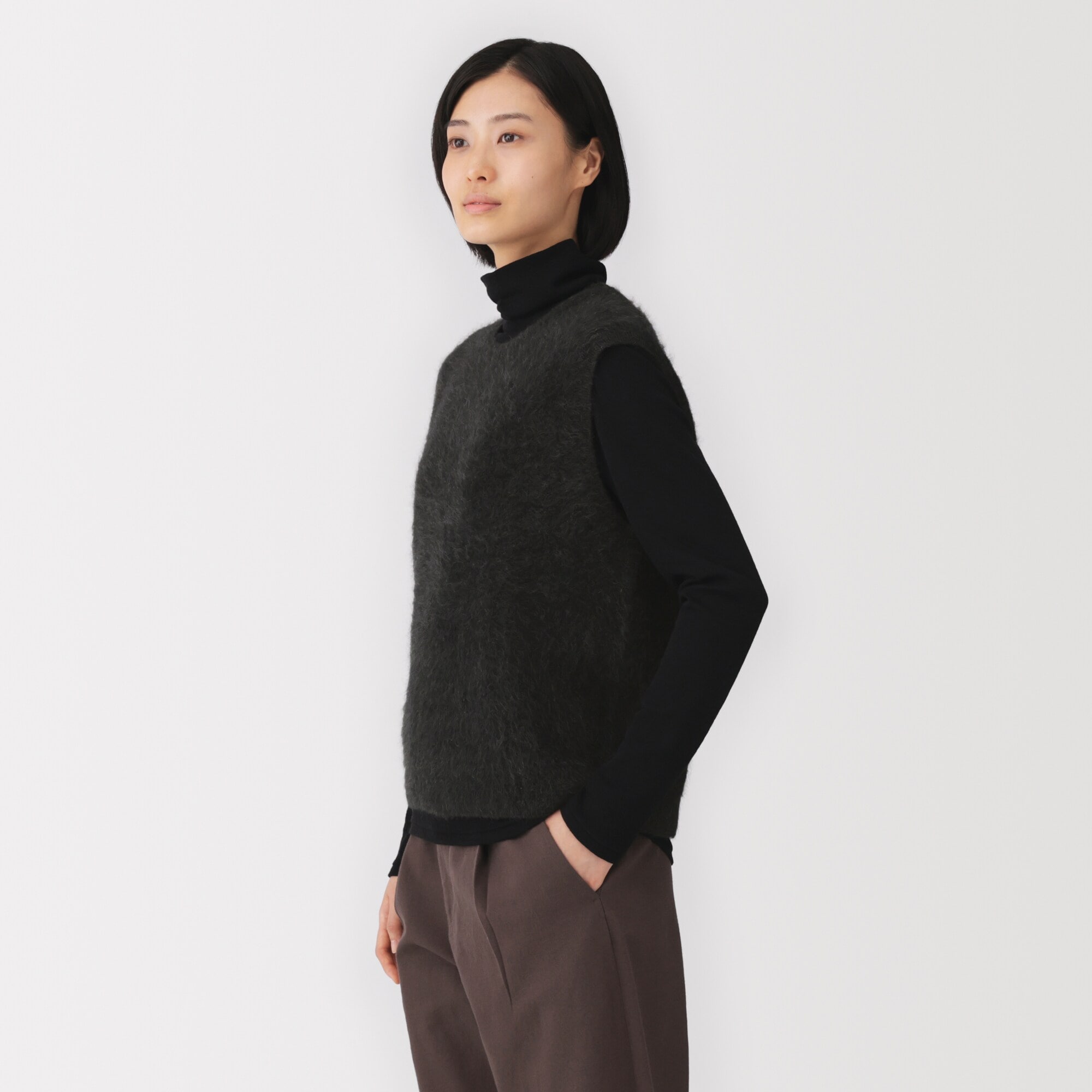 婦人　ファーカシミヤ　ベスト