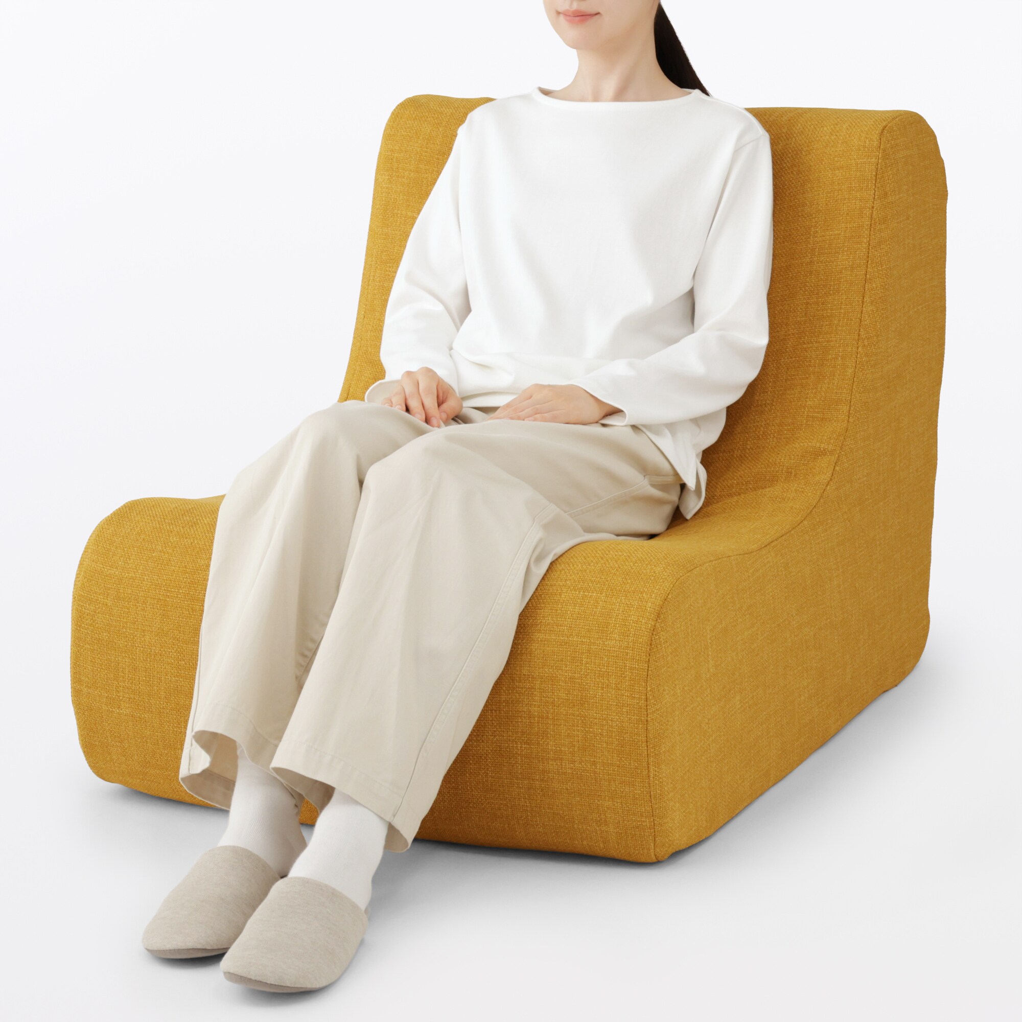 ゆったり座れるパーソナルソファ用カバー　マスタード