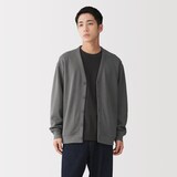 紳士　二重編みＶネックカーディガン