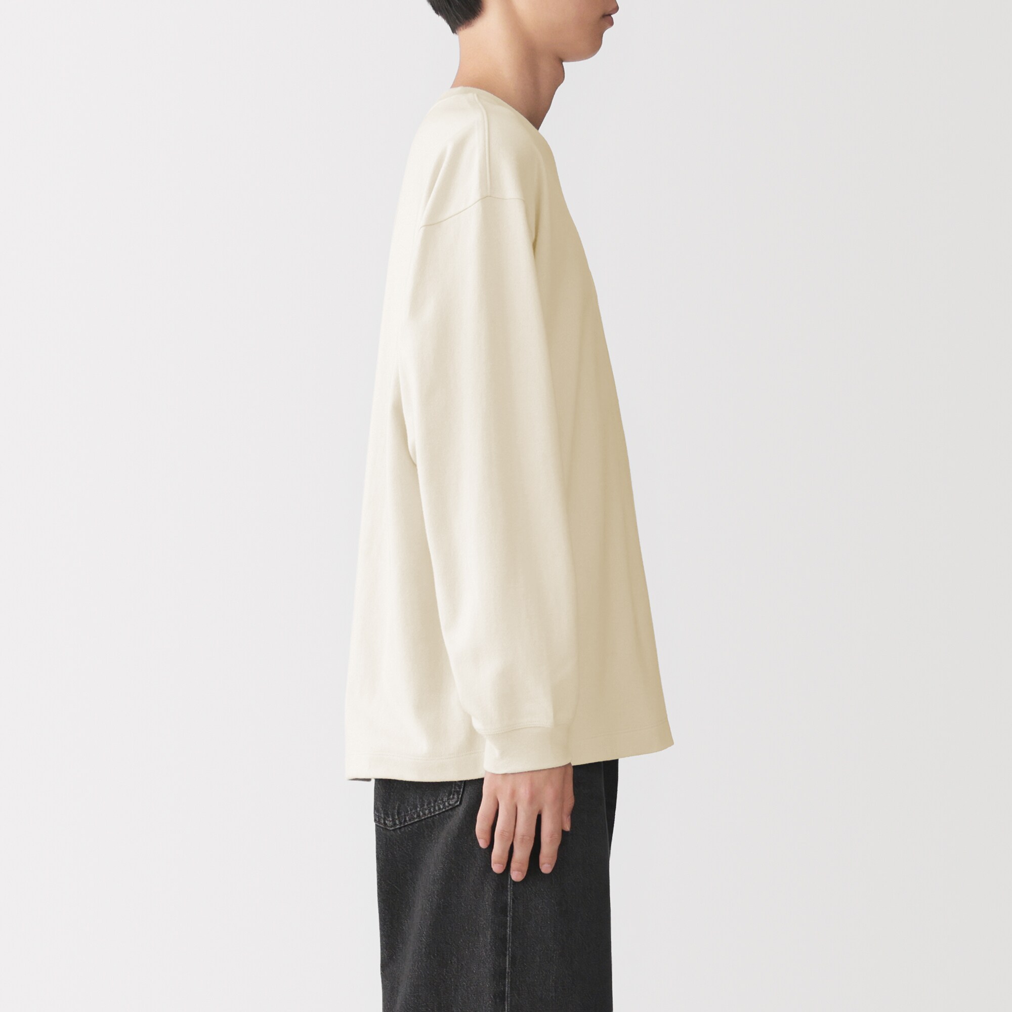 紳士　あたたかさを保つクルーネックワイド長袖Ｔシャツ