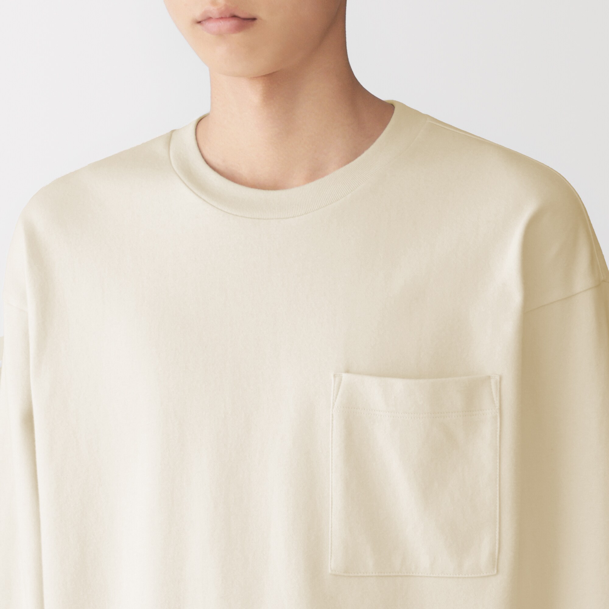 紳士　あたたかさを保つクルーネックワイド長袖Ｔシャツ