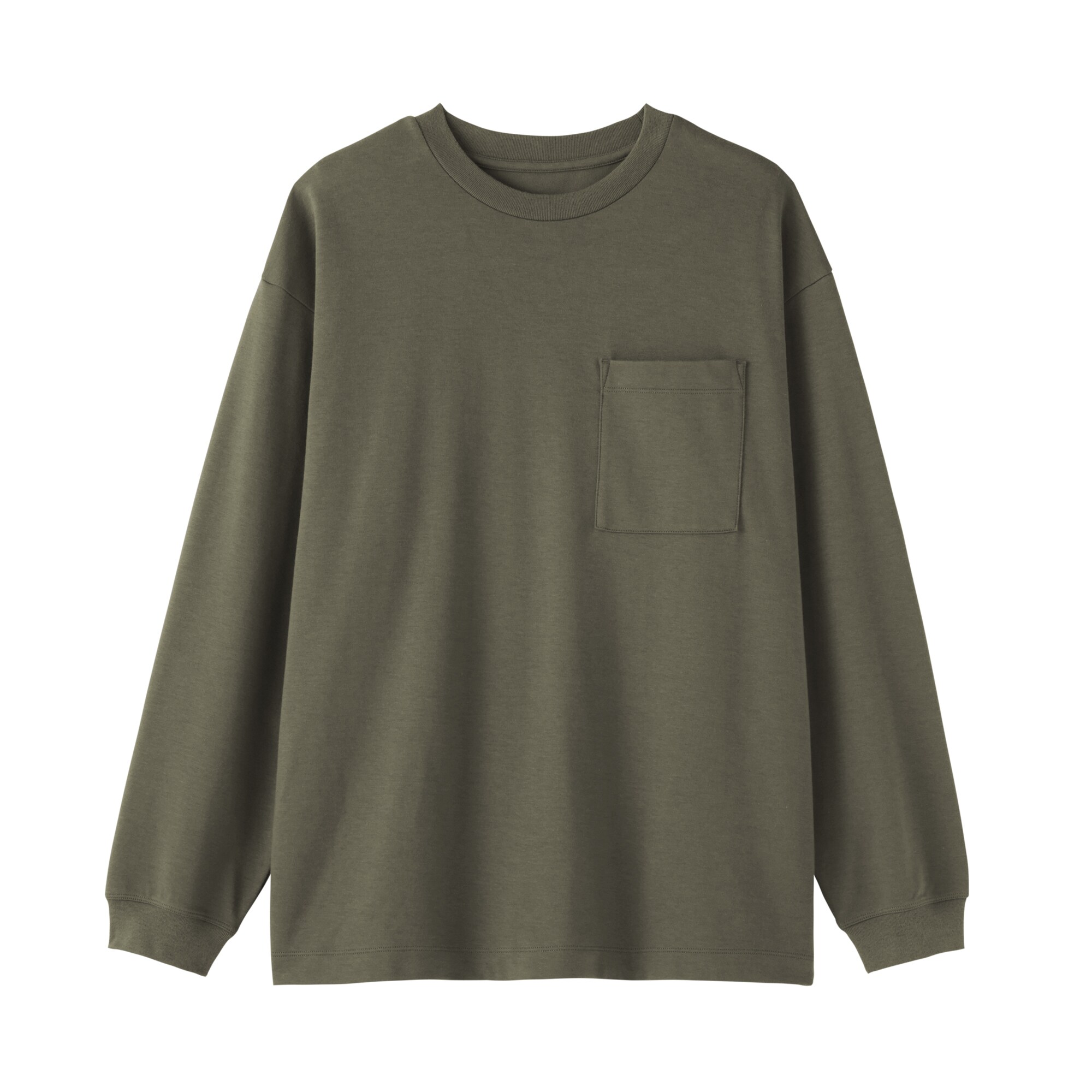 紳士　あたたかさを保つクルーネックワイド長袖Ｔシャツ