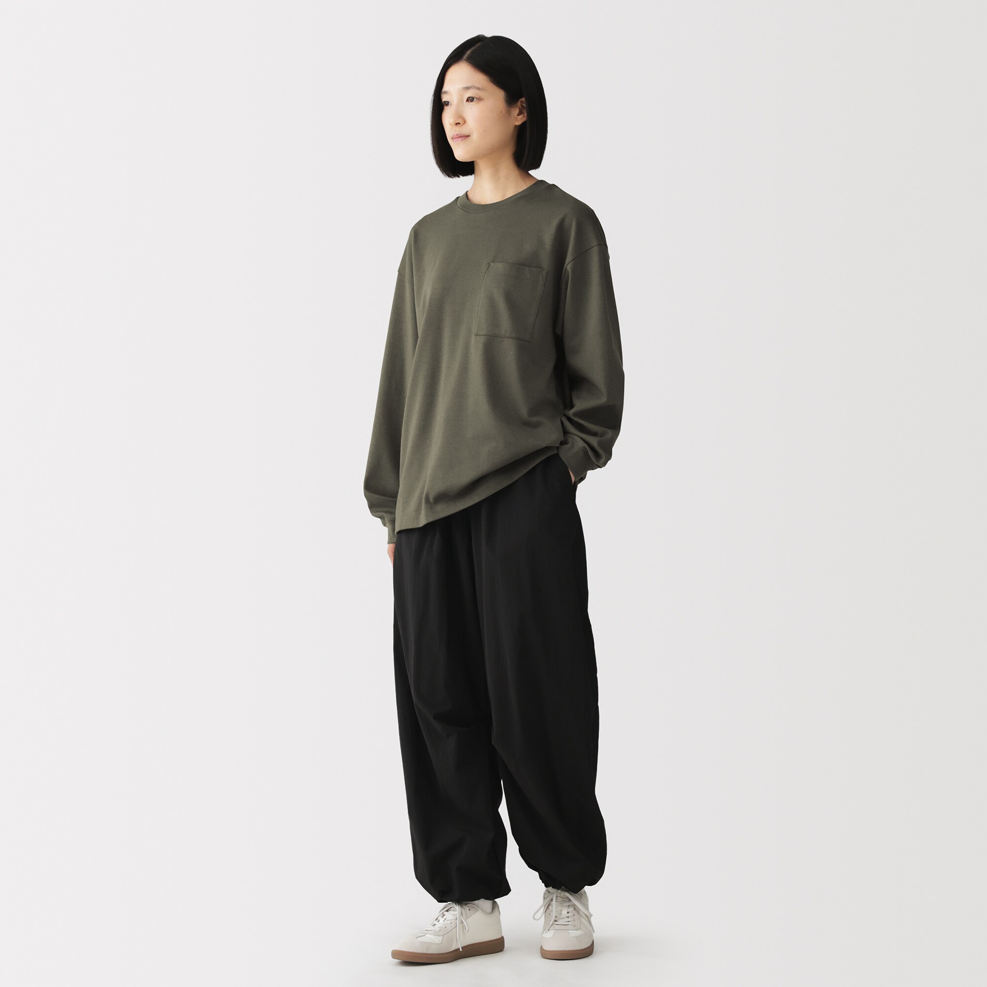 紳士　あたたかさを保つクルーネックワイド長袖Ｔシャツ