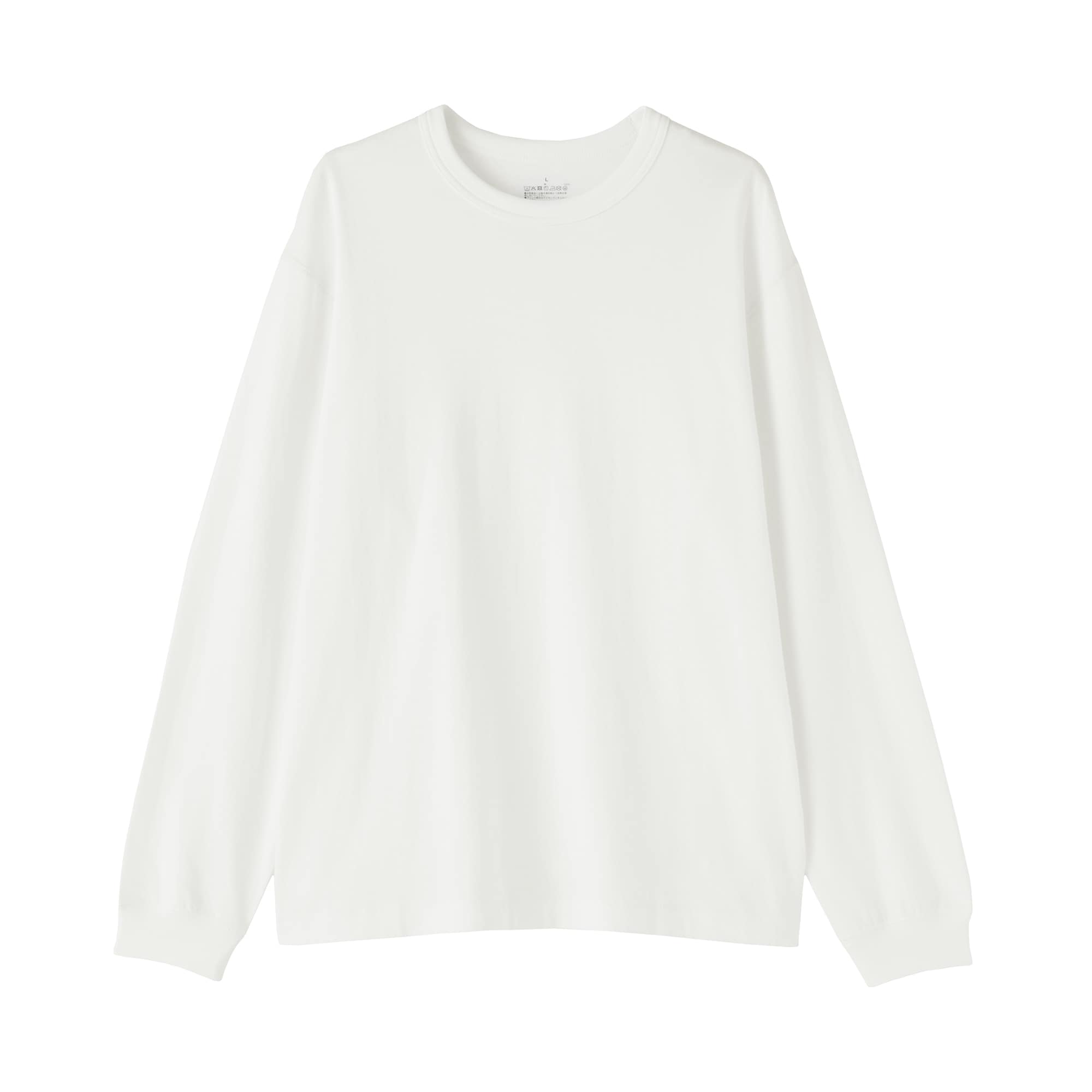 紳士　昔ながらの製法で編み立てたクルーネック長袖Ｔシャツ