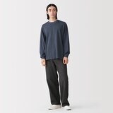 紳士　昔ながらの製法で編み立てたクルーネック長袖Ｔシャツ