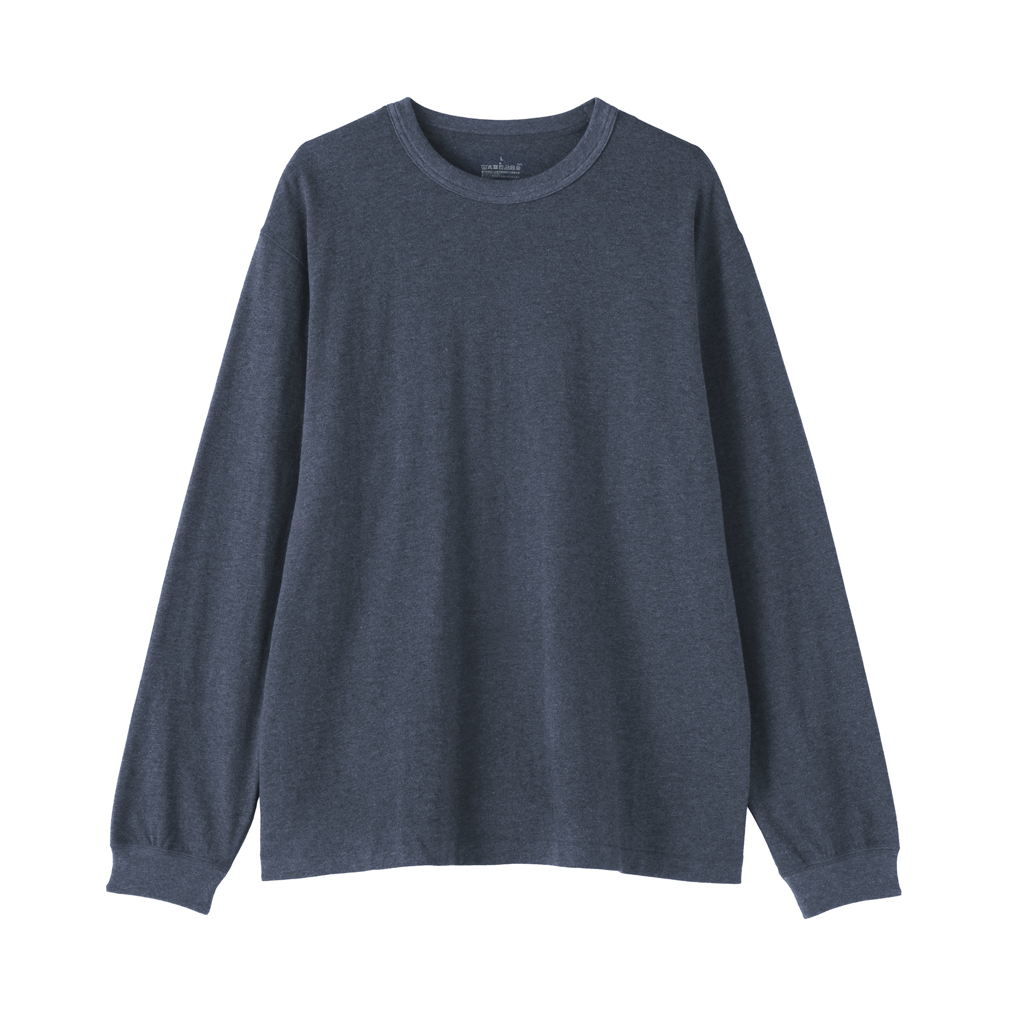 紳士　昔ながらの製法で編み立てたクルーネック長袖Ｔシャツ