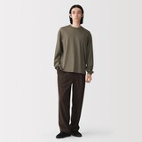 紳士　昔ながらの製法で編み立てたクルーネック長袖Ｔシャツ
