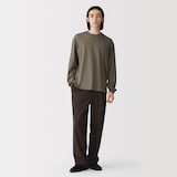 紳士　昔ながらの製法で編み立てたクルーネック長袖Ｔシャツ
