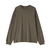 紳士　昔ながらの製法で編み立てたクルーネック長袖Ｔシャツ
