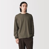 紳士　昔ながらの製法で編み立てたクルーネック長袖Ｔシャツ