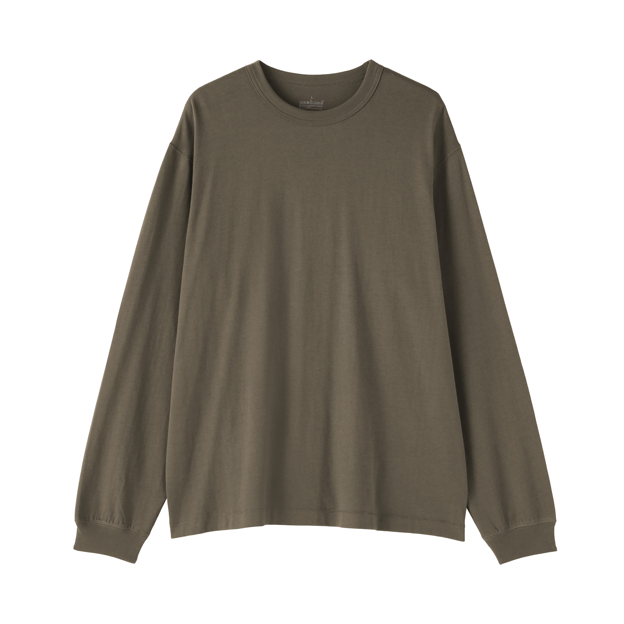 紳士　昔ながらの製法で編み立てたクルーネック長袖Ｔシャツ