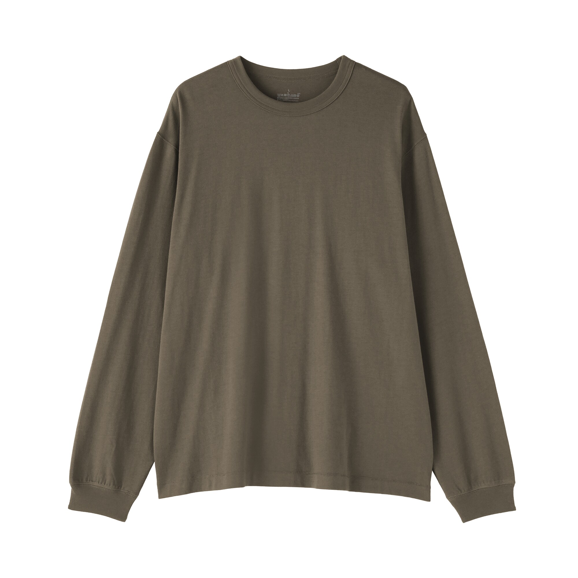 紳士　昔ながらの製法で編み立てたクルーネック長袖Ｔシャツ