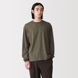 紳士　昔ながらの製法で編み立てたクルーネック長袖Ｔシャツ