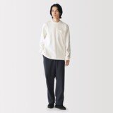 紳士　木の実から作ったカポック混太番手クルーネック長袖Ｔシャツ