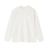 紳士　木の実から作ったカポック混太番手クルーネック長袖Ｔシャツ