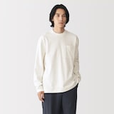 紳士　木の実から作ったカポック混太番手クルーネック長袖Ｔシャツ