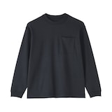紳士　木の実から作ったカポック混太番手クルーネック長袖Ｔシャツ