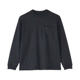 紳士　木の実から作ったカポック混太番手クルーネック長袖Ｔシャツ