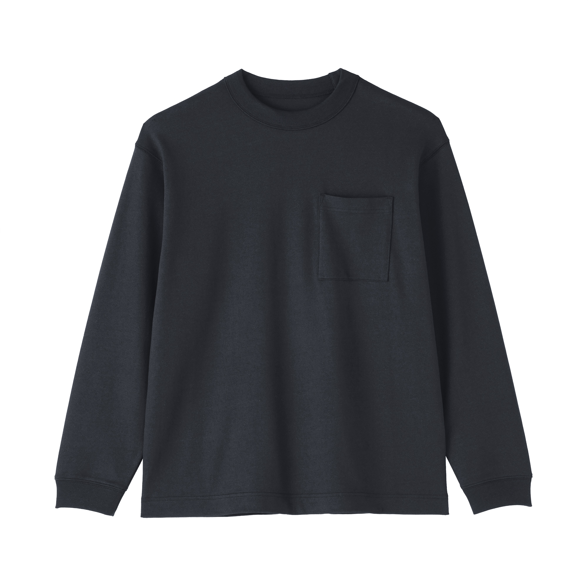 紳士　木の実から作ったカポック混太番手クルーネック長袖Ｔシャツ