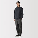 紳士　木の実から作ったカポック混太番手クルーネック長袖Ｔシャツ