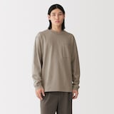 紳士　木の実から作ったカポック混太番手クルーネック長袖Ｔシャツ