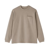 紳士　木の実から作ったカポック混太番手クルーネック長袖Ｔシャツ