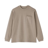 紳士　木の実から作ったカポック混太番手クルーネック長袖Ｔシャツ