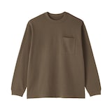 紳士　木の実から作ったカポック混太番手クルーネック長袖Ｔシャツ