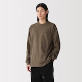 紳士　木の実から作ったカポック混太番手クルーネック長袖Ｔシャツ