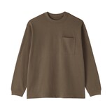 紳士　木の実から作ったカポック混太番手クルーネック長袖Ｔシャツ