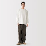 紳士　洗いざらし太番手クルーネック長袖Ｔシャツ