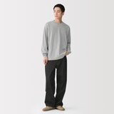 紳士　洗いざらし太番手クルーネック長袖Ｔシャツ