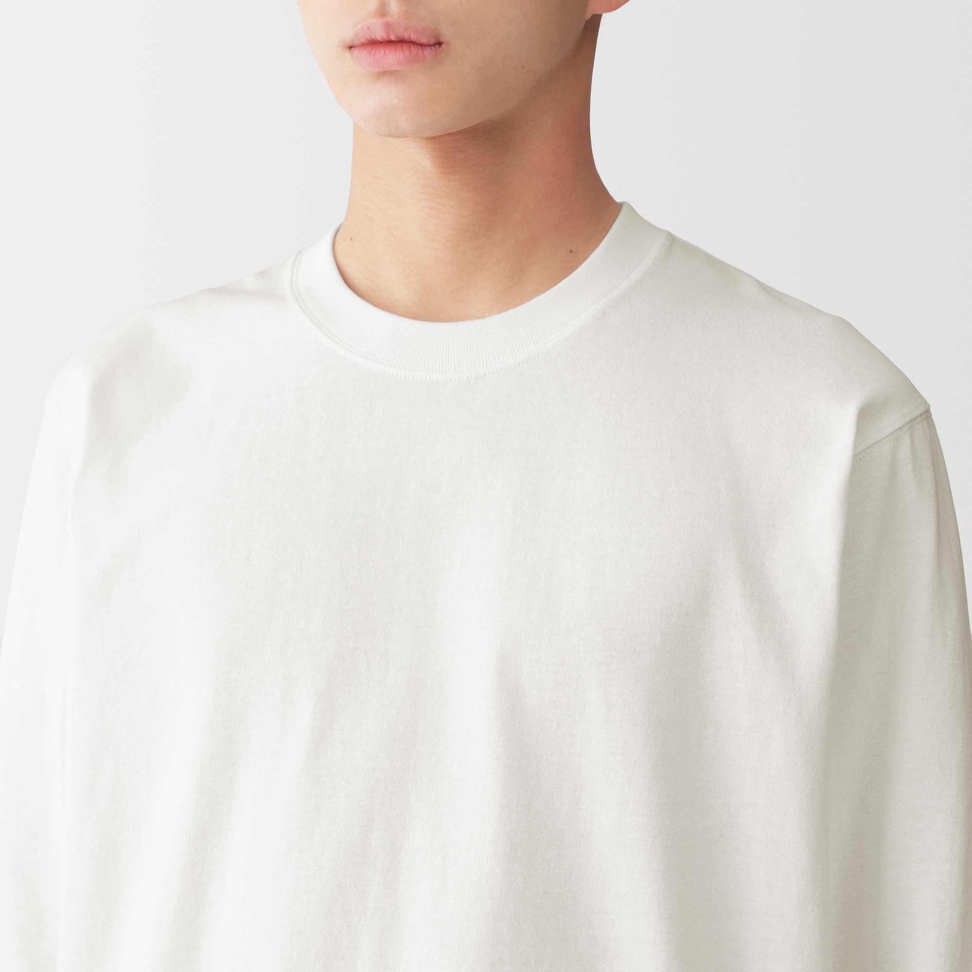 紳士　洗いざらし太番手クルーネック長袖Ｔシャツ