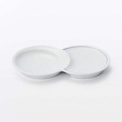【１１月中旬発売予定】波佐見焼　二連皿　約幅１３．５×奥行８×高さ１．５ｃｍ