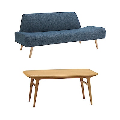［ＩＤＥＥ］セット　ＡＯ　ＳＯＦＡ（２）ＢＯＵＣＬＥ　ＢＬＵＥ＋ＩＫＩ　ＬＯＷ