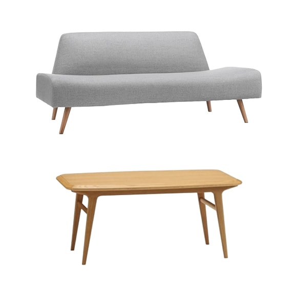 ［ＩＤＥＥ］セット　ＡＯ　ＳＯＦＡ（２）ＧＲＡＹ＋ＩＫＩ　ＬＯＷ　ＴＡＢＬＥ