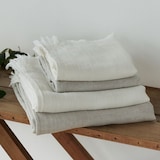 ［ＩＤＥＥ］リネンコットンガーゼバスタオル　白