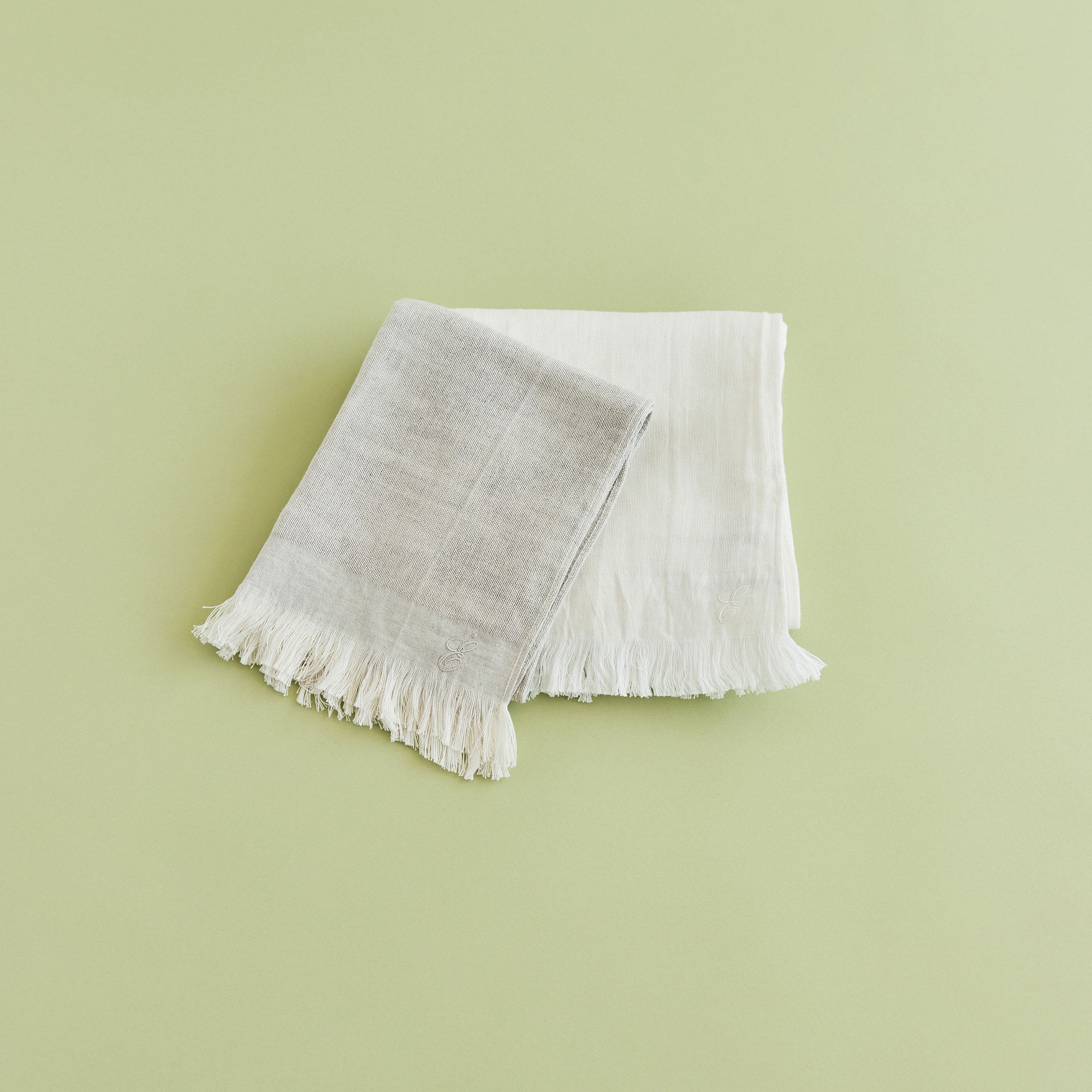 ［ＩＤＥＥ］リネンコットンガーゼバスタオル　白