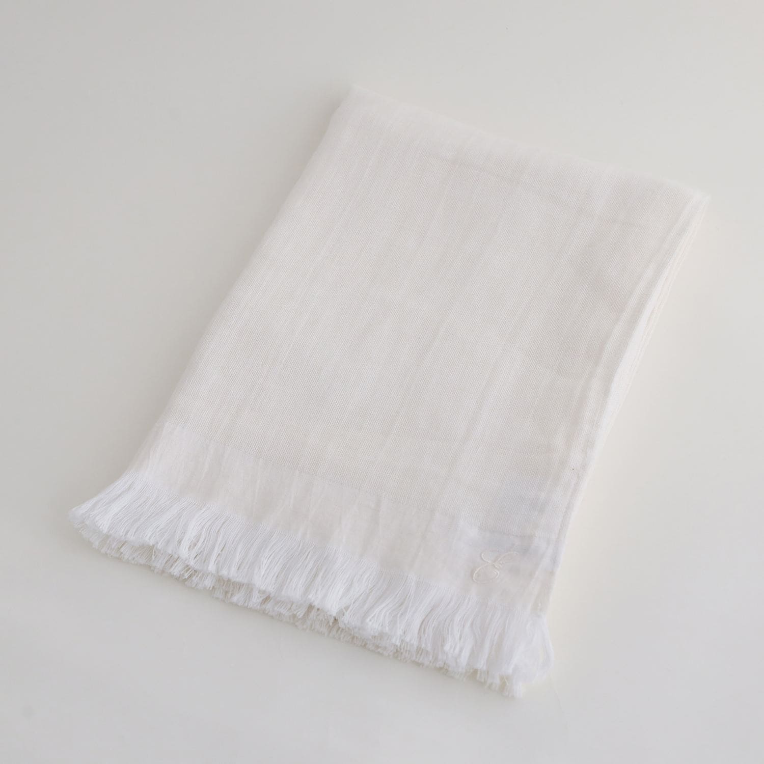 ［ＩＤＥＥ］リネンコットンガーゼバスタオル　白
